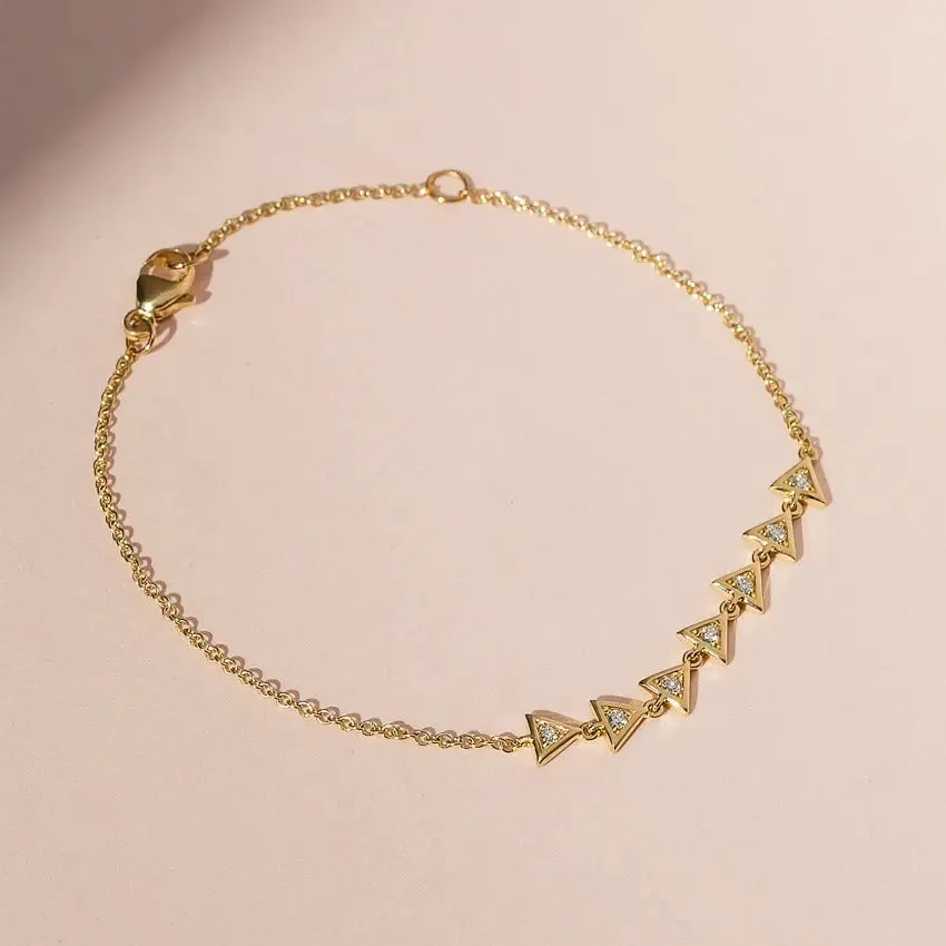0.10CTW Diamond Triangle Shape Bracelet