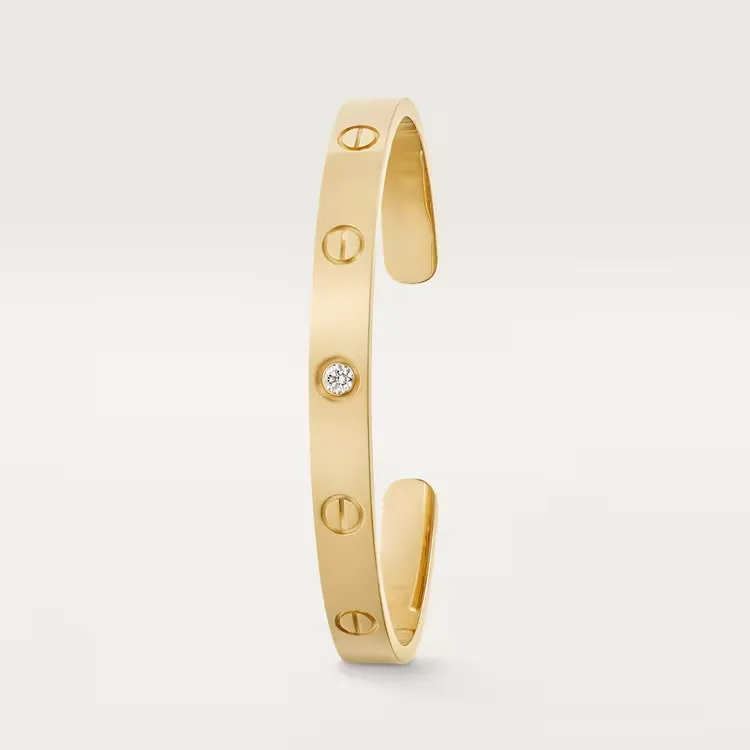 0.10CTW Minus Design Open Bangle Bracelet