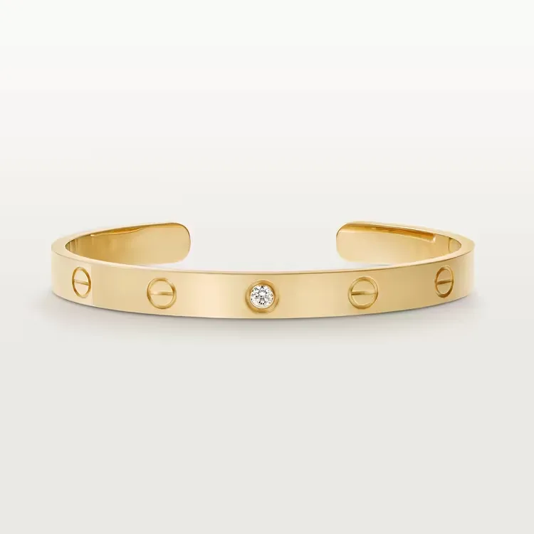 0.10CTW Minus Design Open Bangle Bracelet