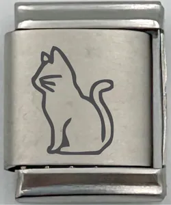13mm Laser Engraved Charm - Cat