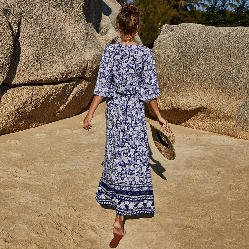 2pcs Wholesale Floral Casual Top   Long Skirt