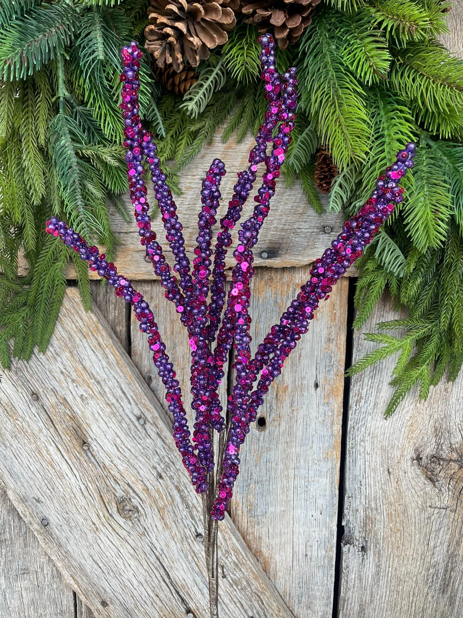 32" Purple Wicked Willow Spray, Farrisilk Purple Spray