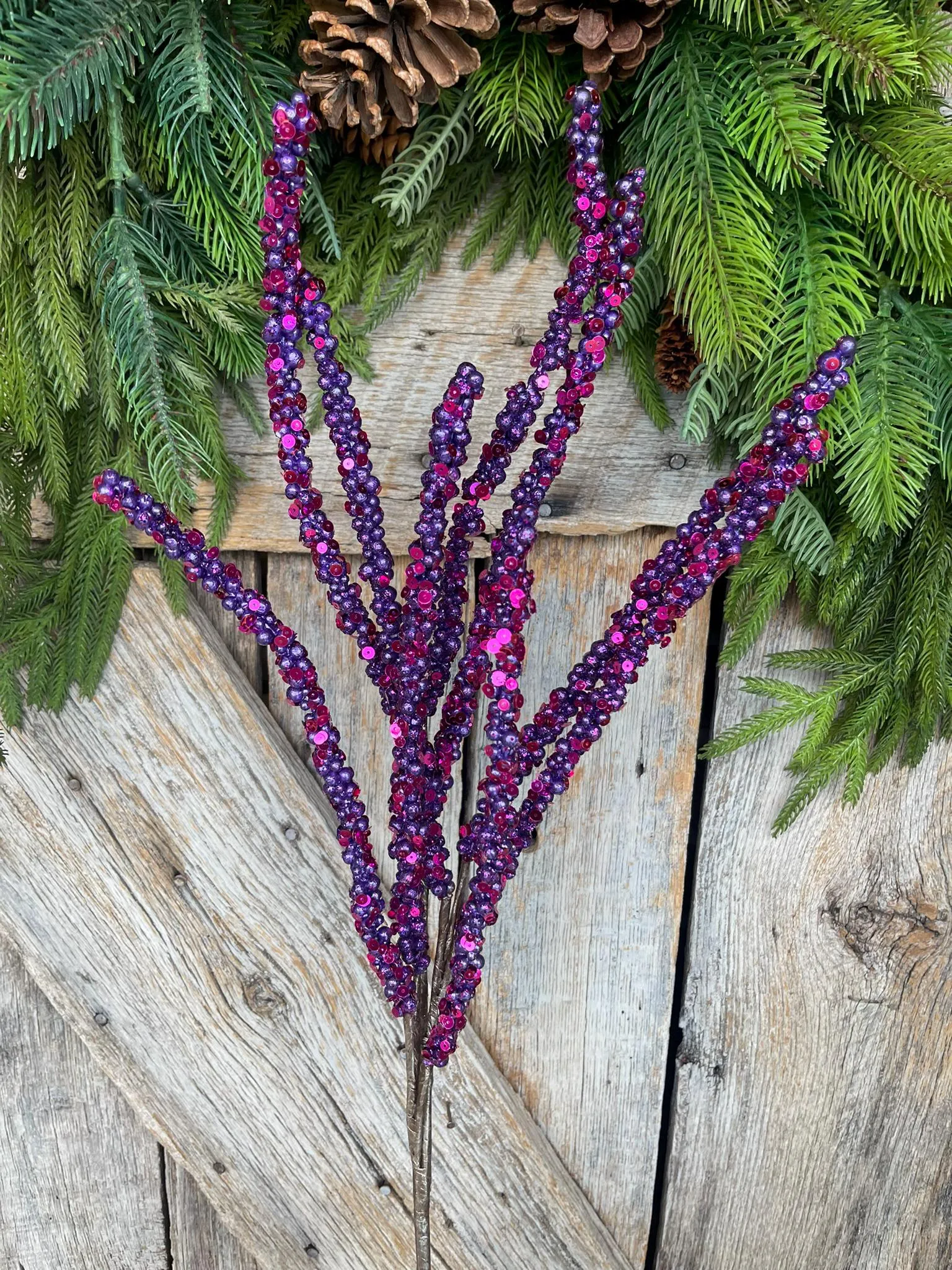 32" Purple Wicked Willow Spray, Farrisilk Purple Spray