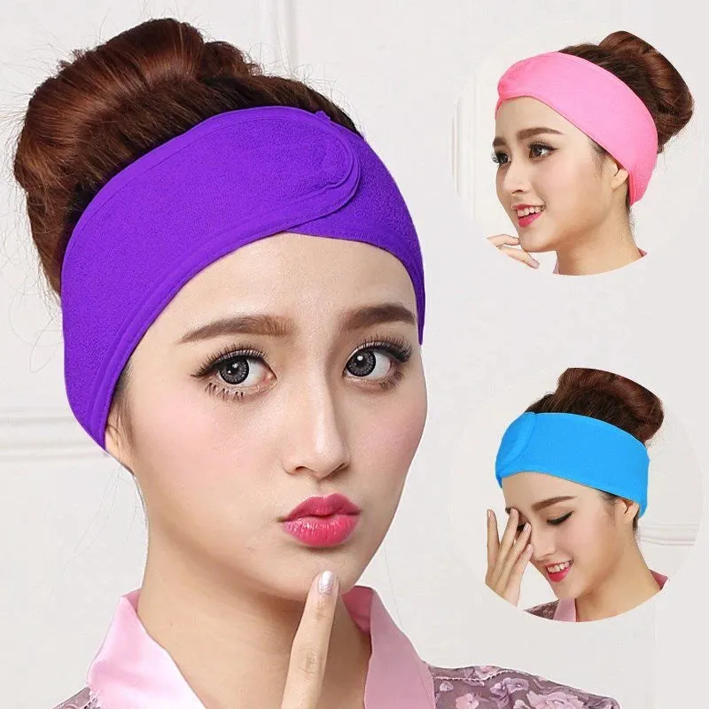 6-Pieces: Women's Face Wash Bath Makeup Hairband