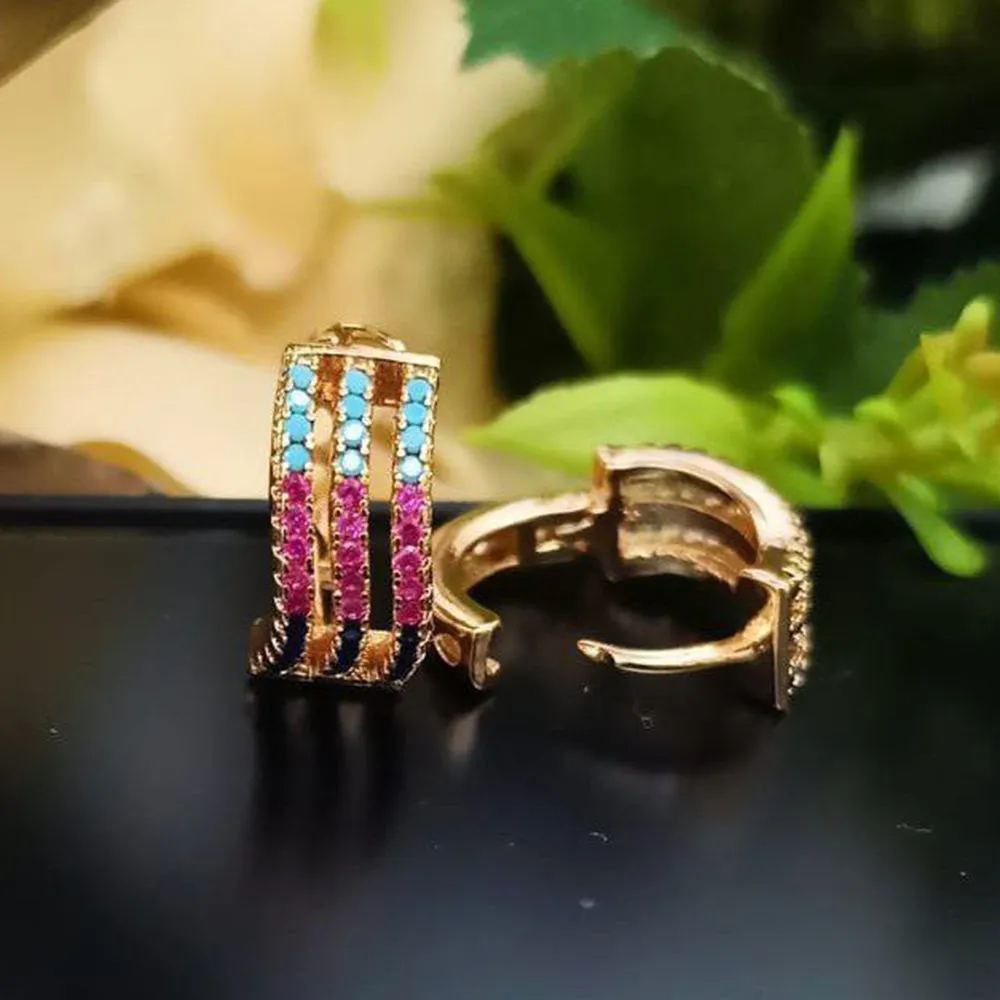 Aamrapali Rose Gold Plated AD Bali Earrings