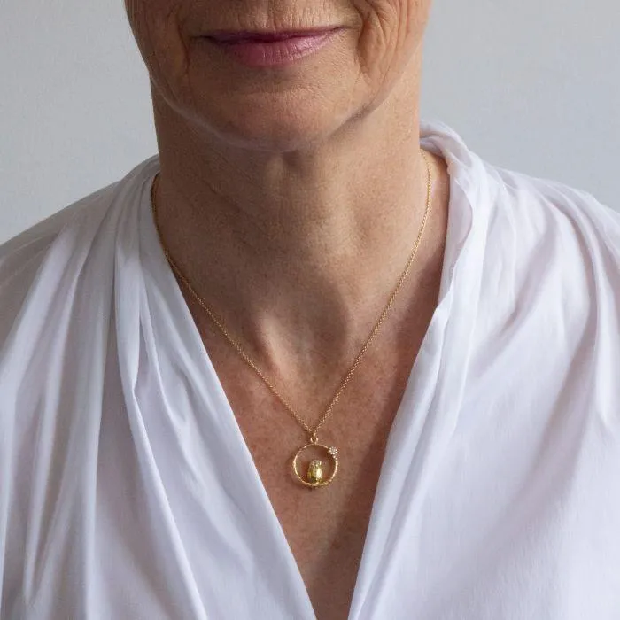 Alex Monroe Owl And Moonstone Necklace