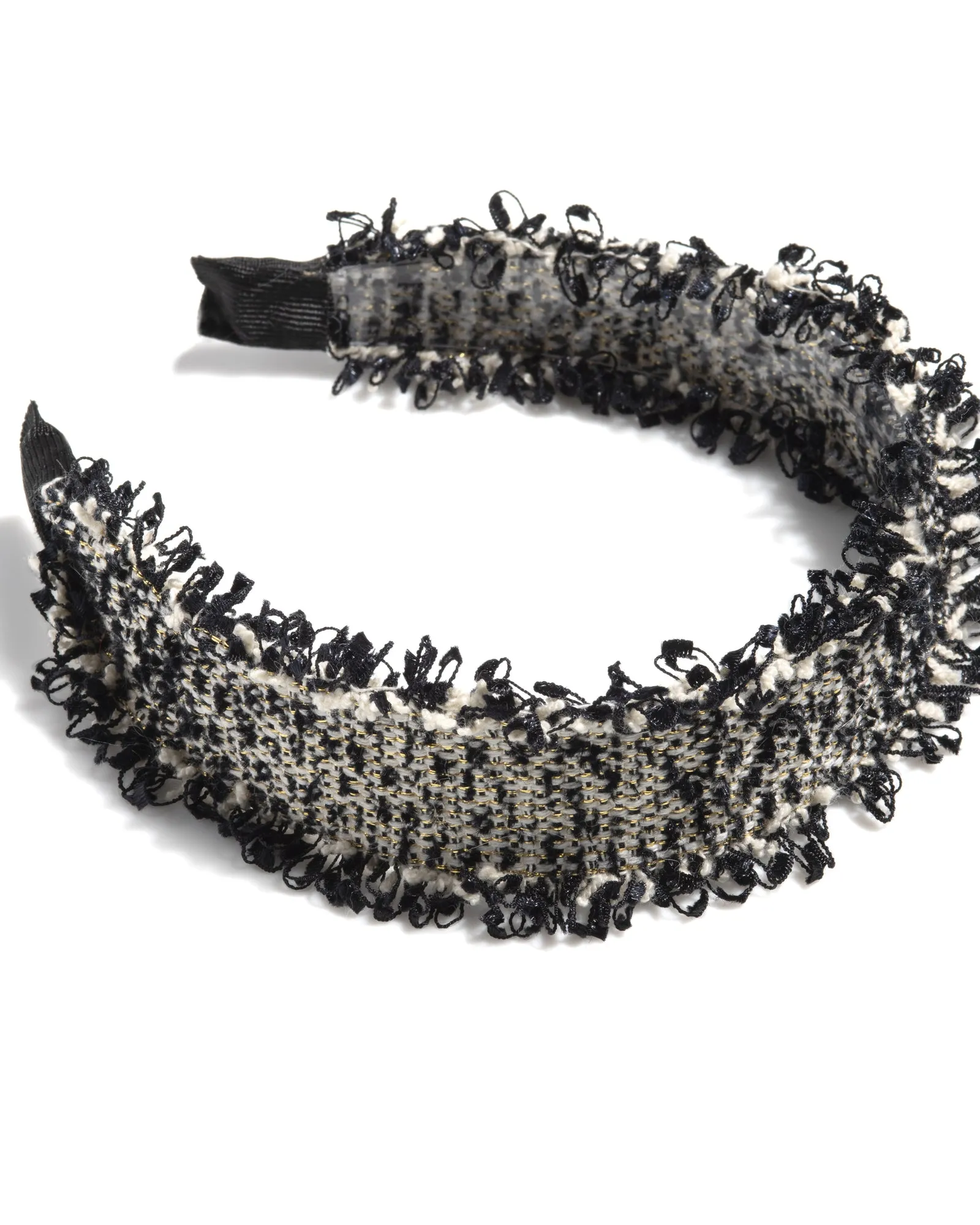 Alexa Boucle Fabric Headband | White / Black
