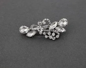 Antique Silver Pear and Marquise Jewel Hair Clip