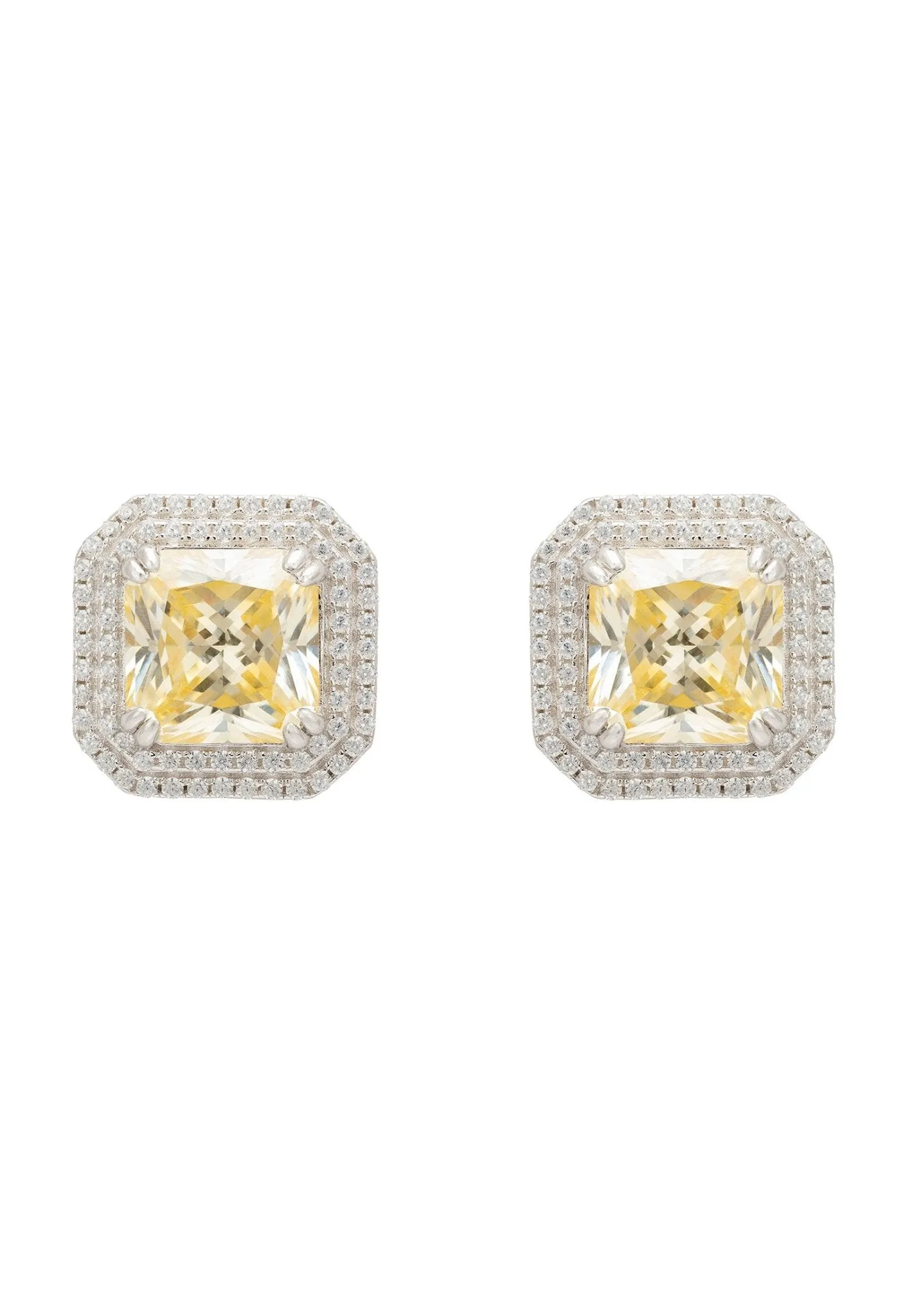 Arianna Lemon Topaz Stud Earrings Silver