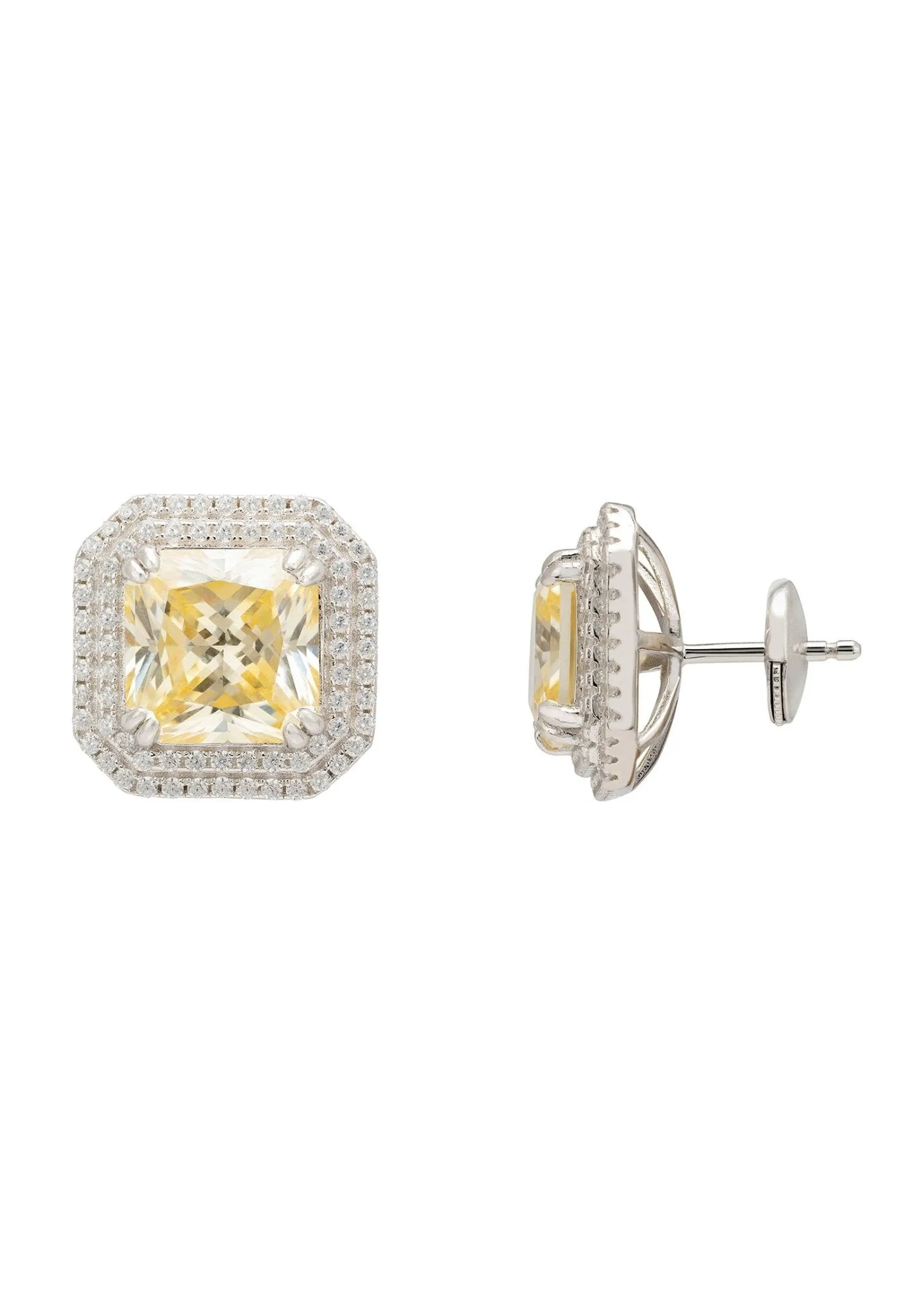 Arianna Lemon Topaz Stud Earrings Silver