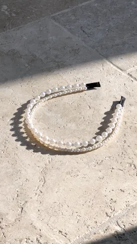 Audrey Pearl Headband - Cream