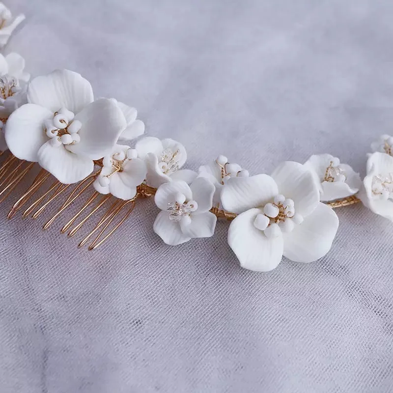 Aveira Ceramic Floral Hair Comb