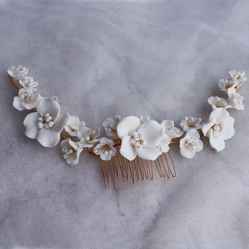 Aveira Ceramic Floral Hair Comb