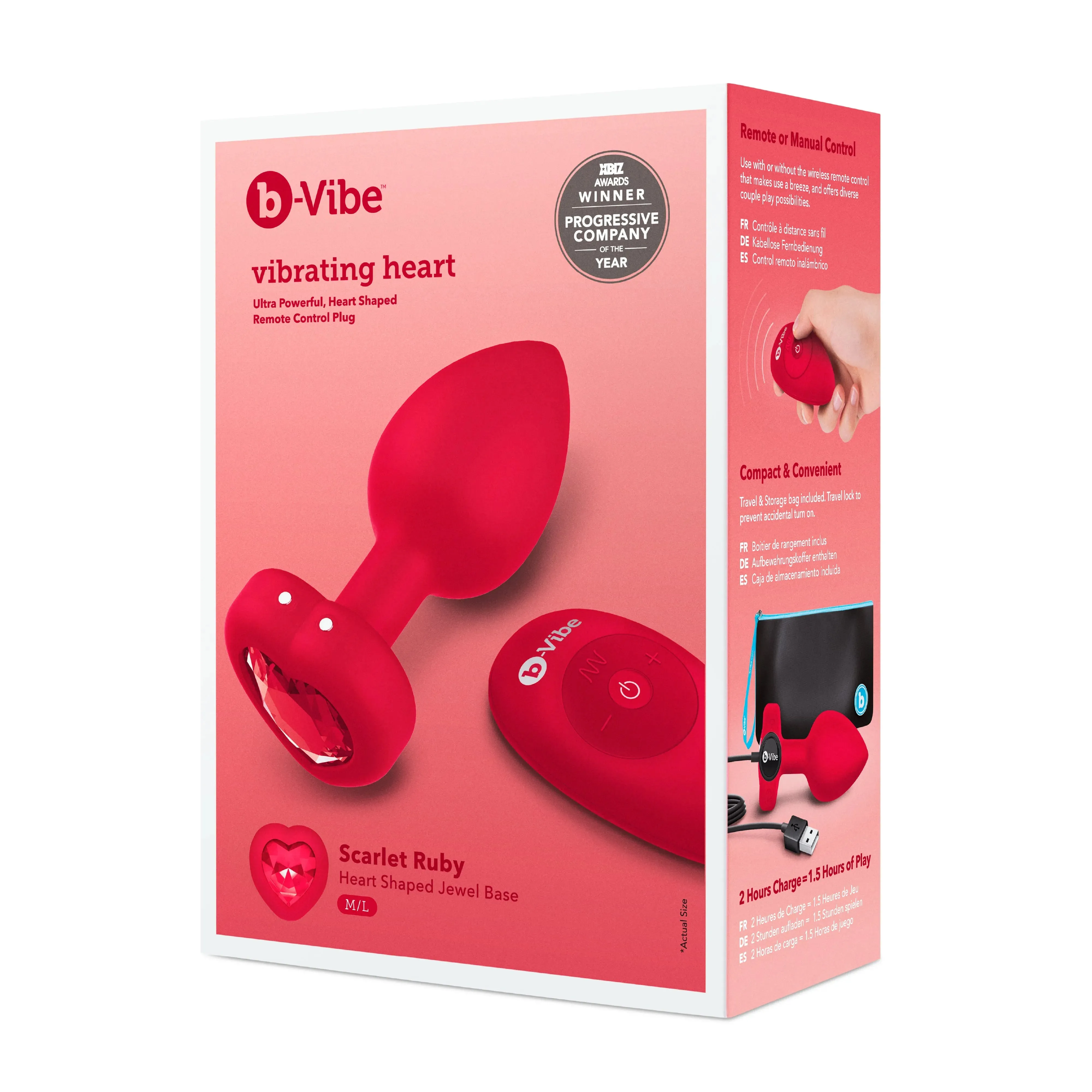 B-Vibe VIBRATING HEART PLUG M/L