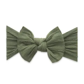 Baby Bling Bows CABLE KNIT KNOT--ARMY GREEN