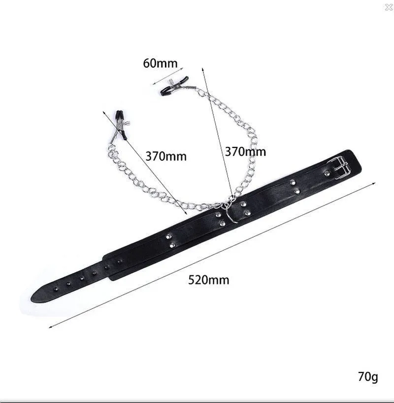 BDSM Nipple Clips Clitoris Clamps Collar Bondage Accessories Flirt Training Female Erotic Toys for Couples Masochism
