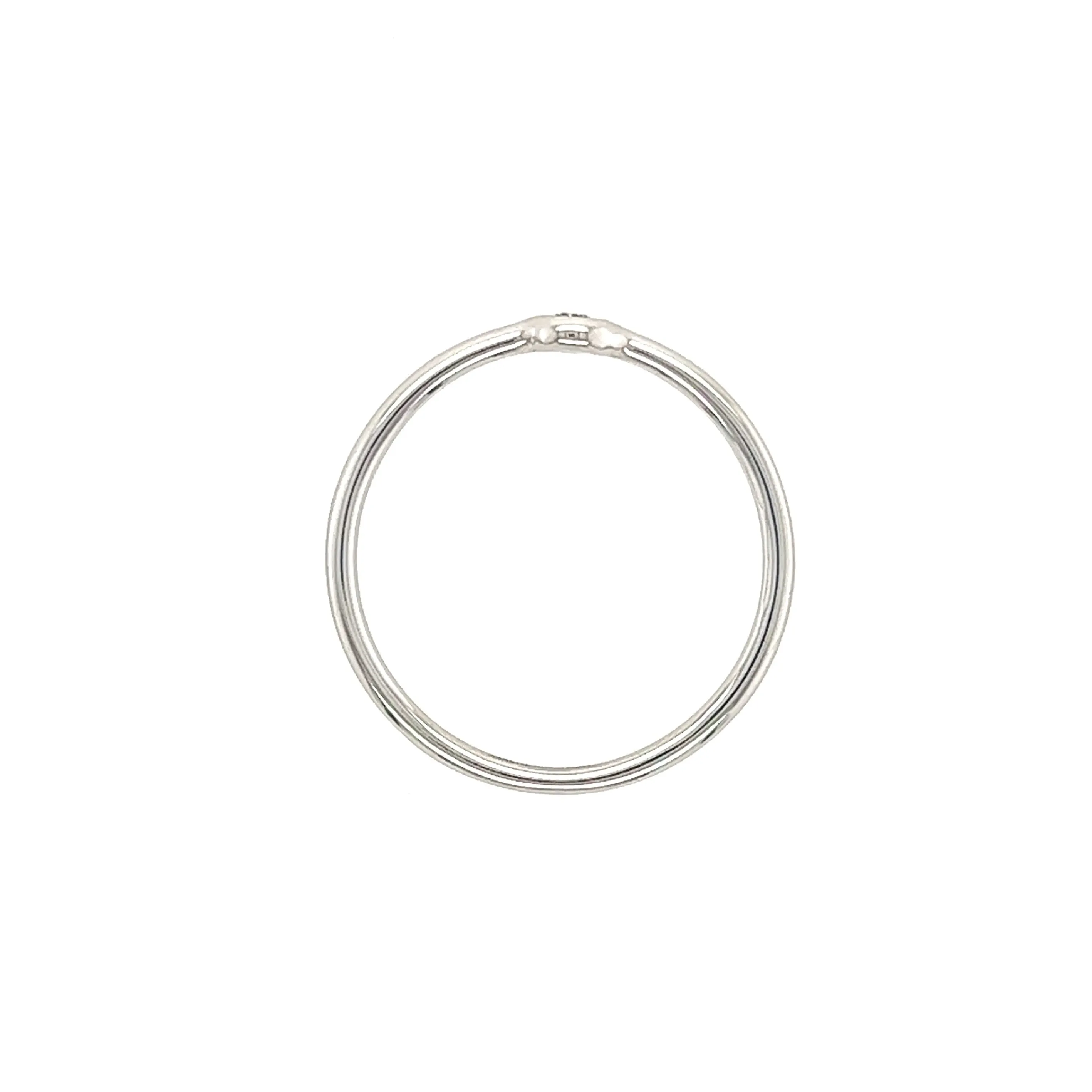 Bezel Diamond Ring with One Round Diamond in 14K White Gold