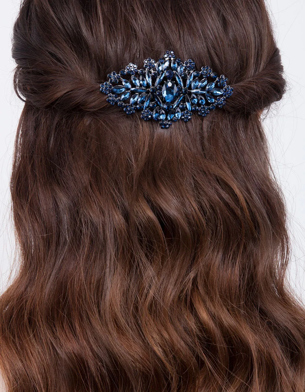 Blue Crystal Bridal Hair Comb