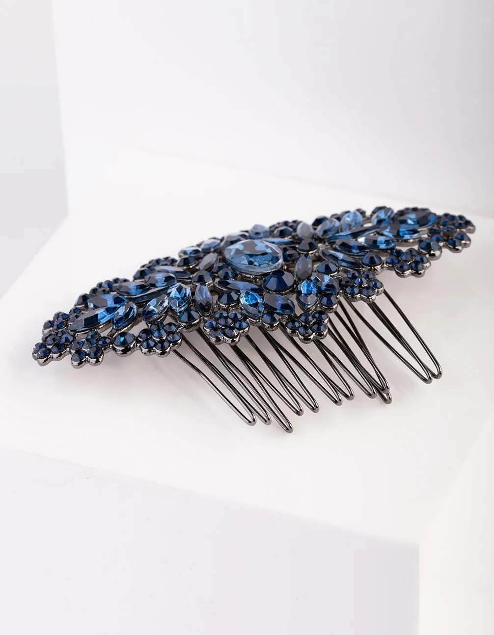 Blue Crystal Bridal Hair Comb