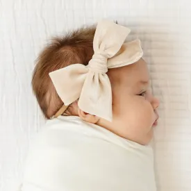 Bow Headband - Velvet, Latte