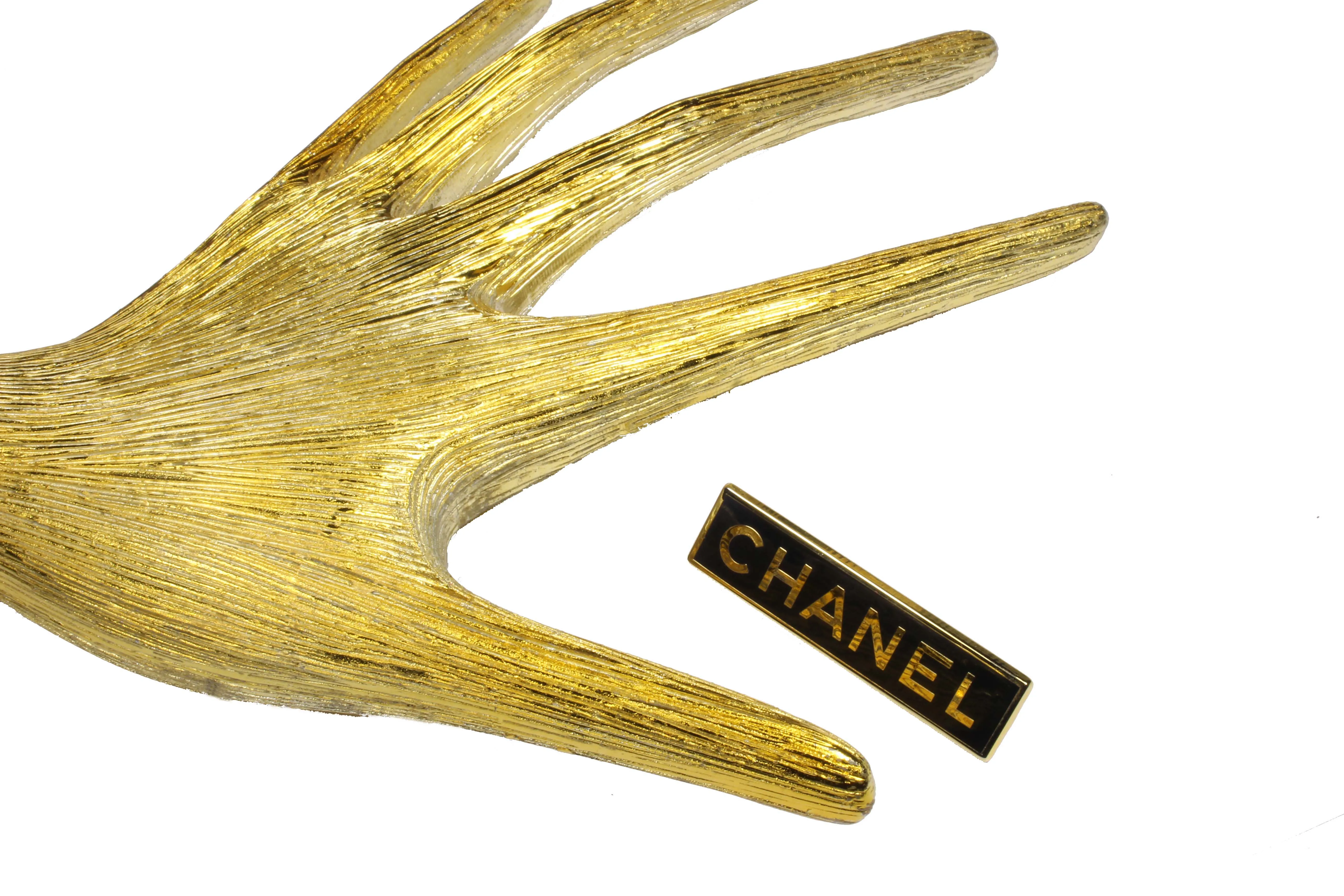 CHANEL rectangular logo brooch