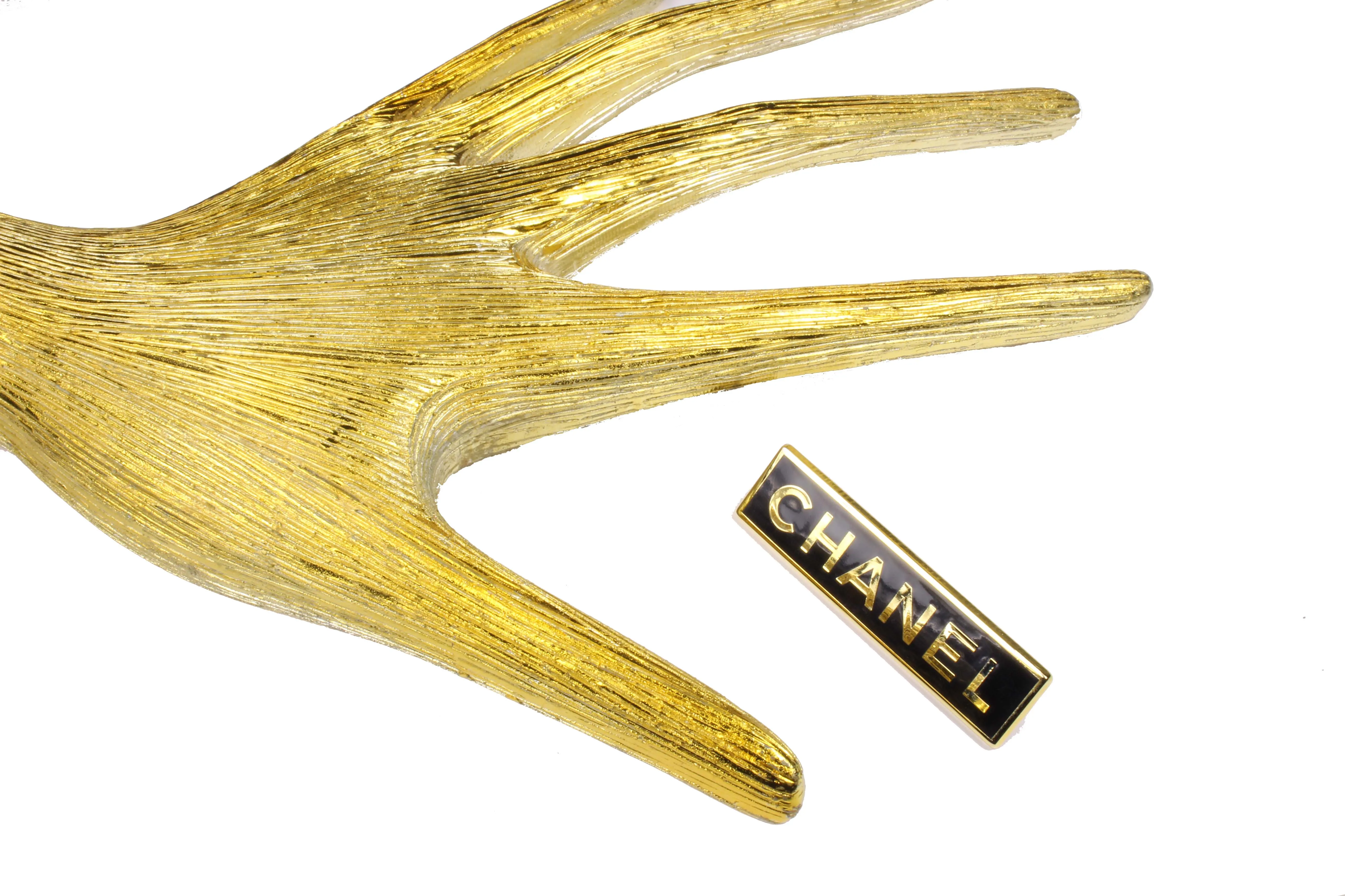 CHANEL rectangular logo brooch