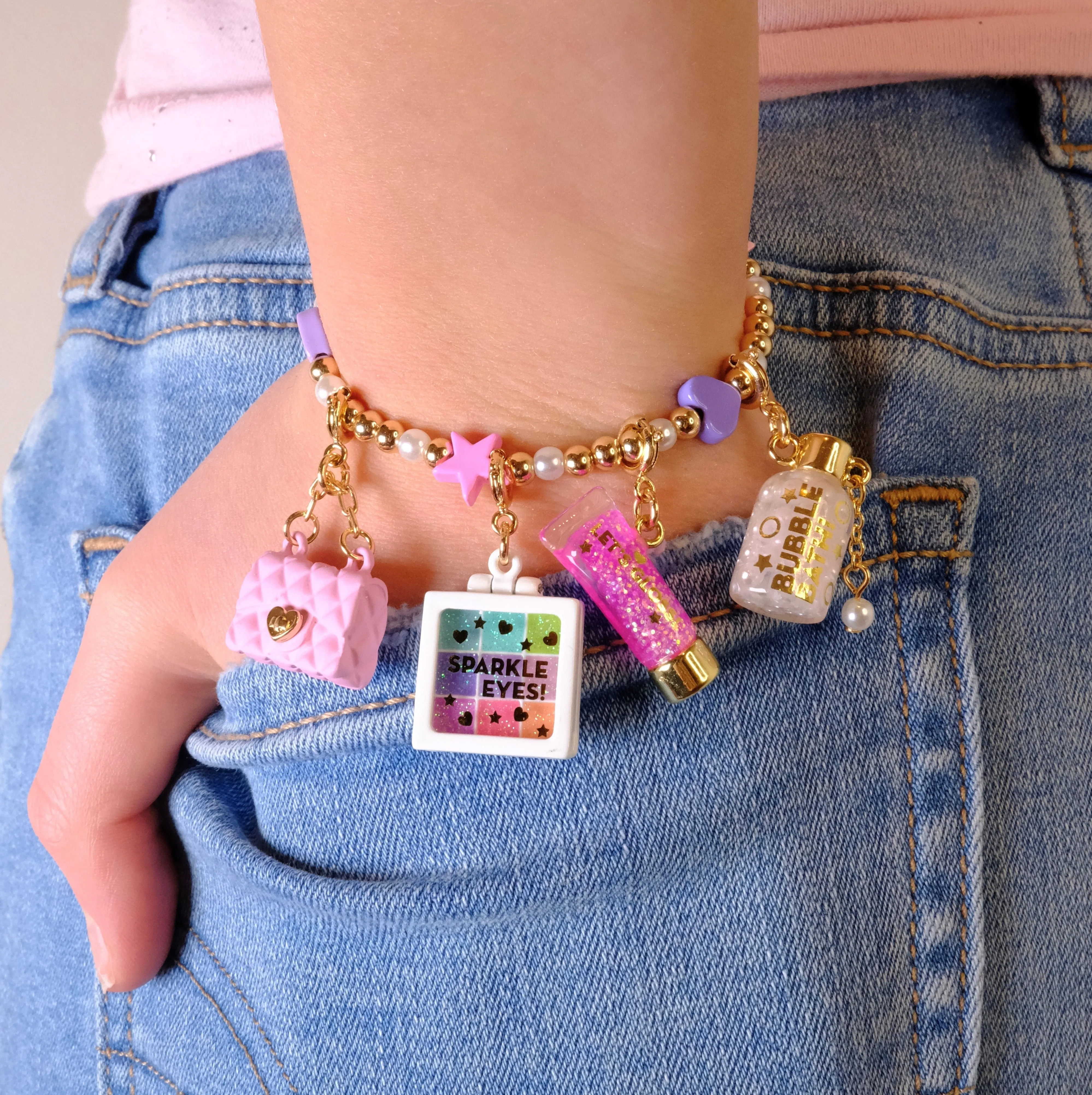 CHARM IT! Gold Pink Purse Charm