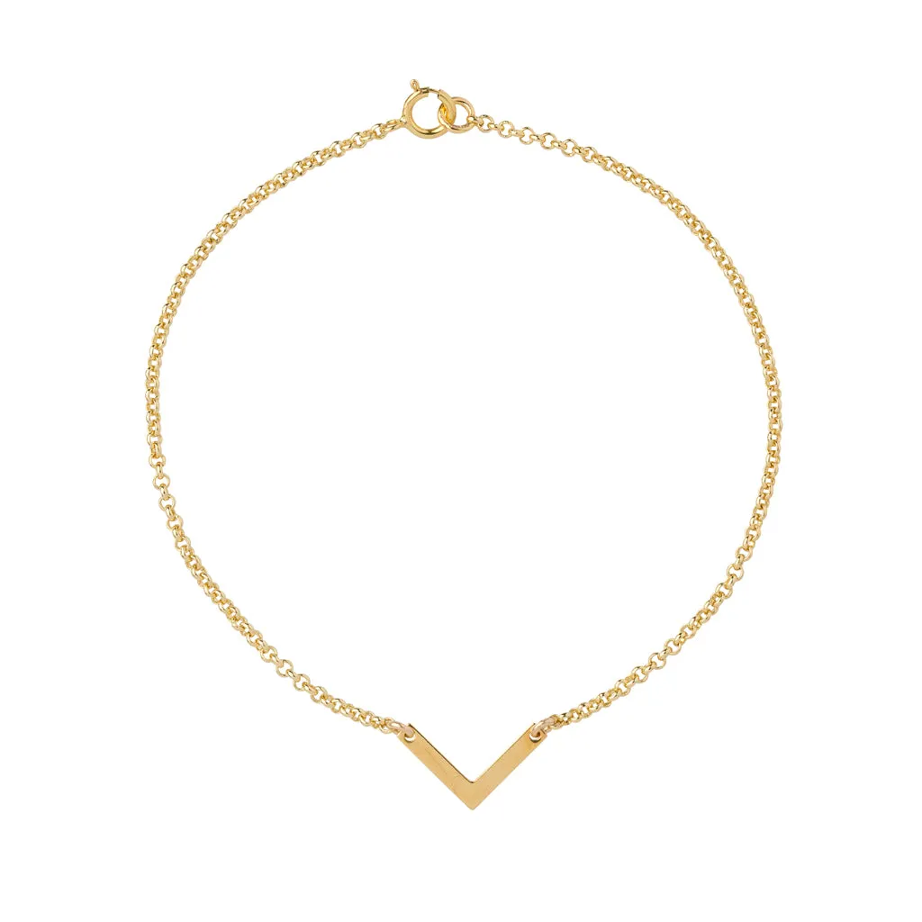 Chevron Bracelet in Gold