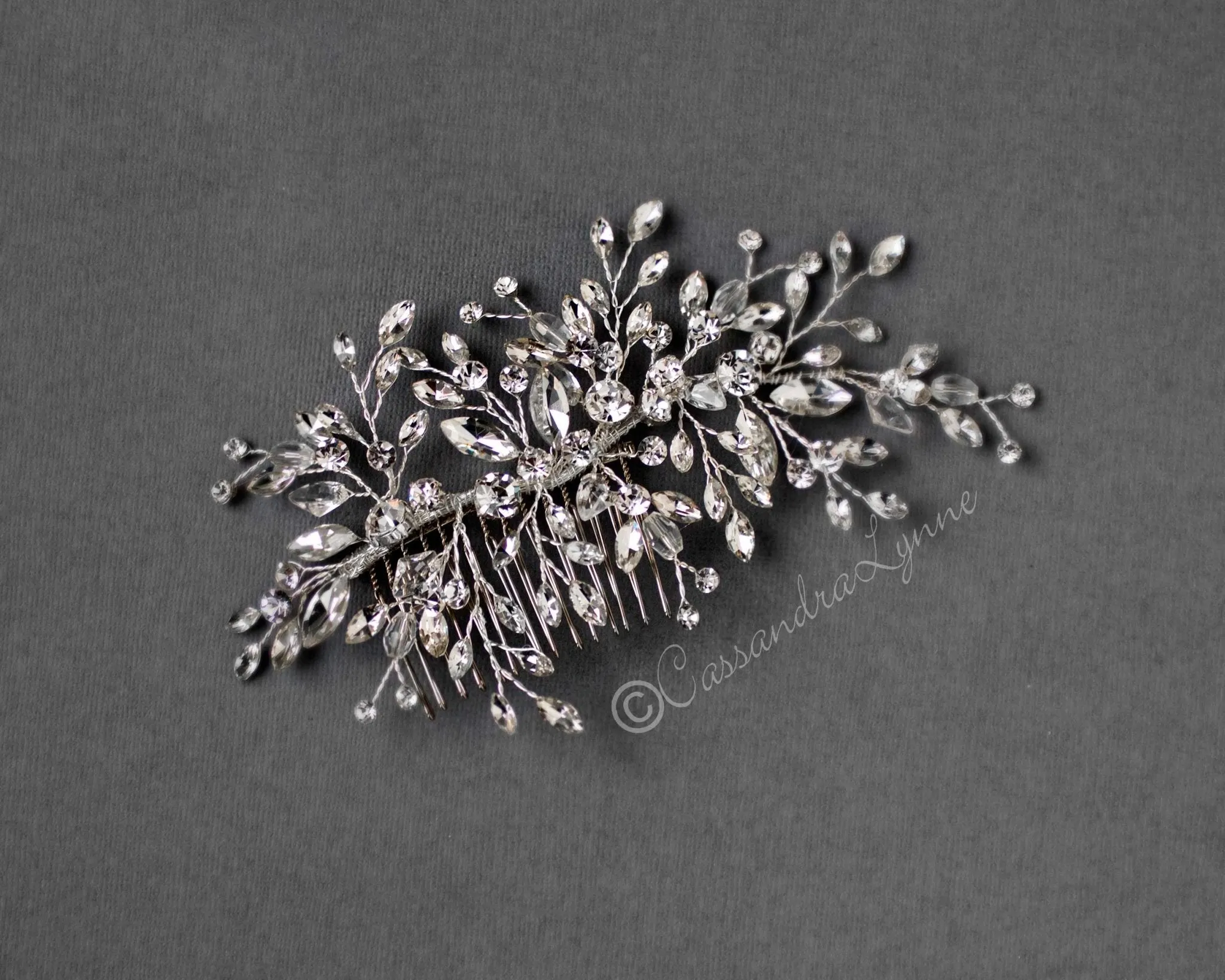 Crystal Bridal Hair Comb with Marquise Jewels