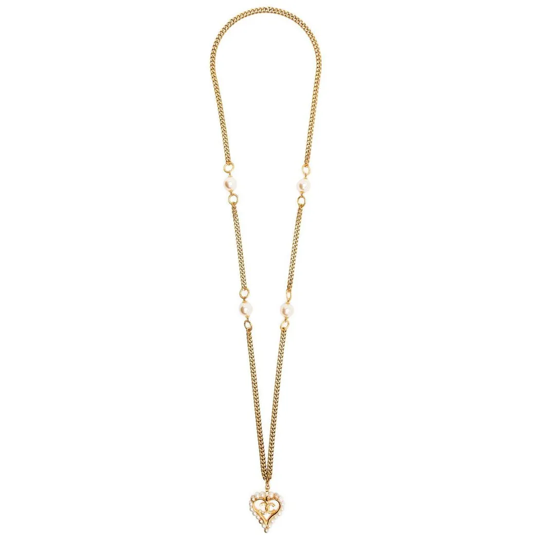 Curb Chain Heart Pendant Necklace