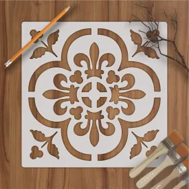 Damask Motif Reusable Stencil For Canvas And Wall Painting.ID#235