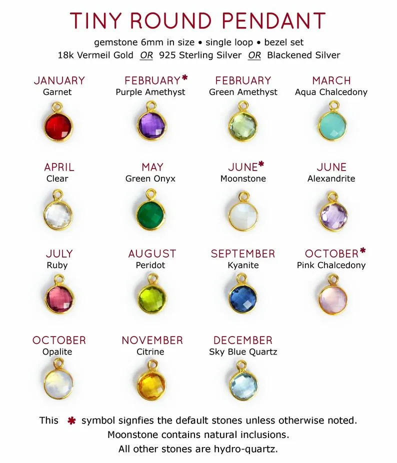 Engraved Bar Charm & Birthstone Necklace