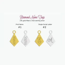 Engraved Diamond Name or Letter Charm