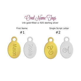 Engraved Oval Name or Letter Charm