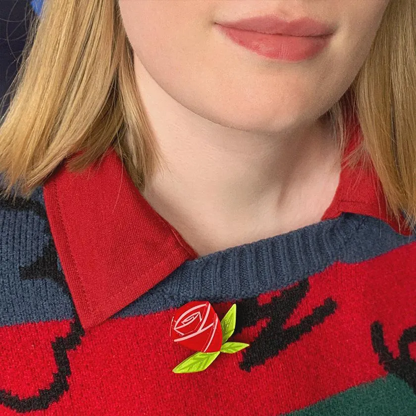 Erstwilder Brooch Painted Rose Mini