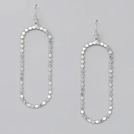 Flattened Silver Bead Dangling Earrings