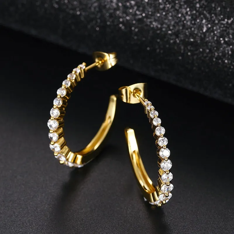Graduated Tennis Ear Cuff Earrings