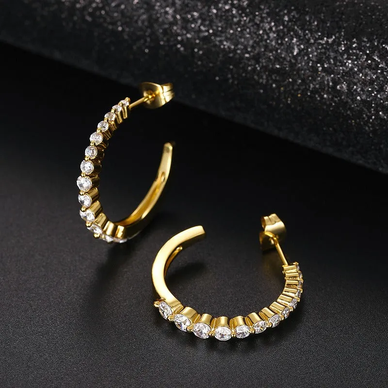 Graduated Tennis Ear Cuff Earrings