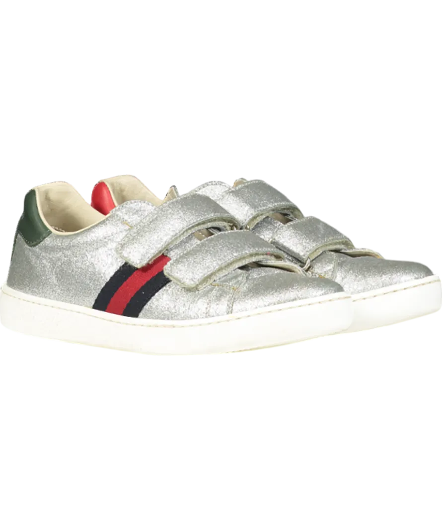GUCCI Ace Metallic Sneakers UK 1 EU 33 👼