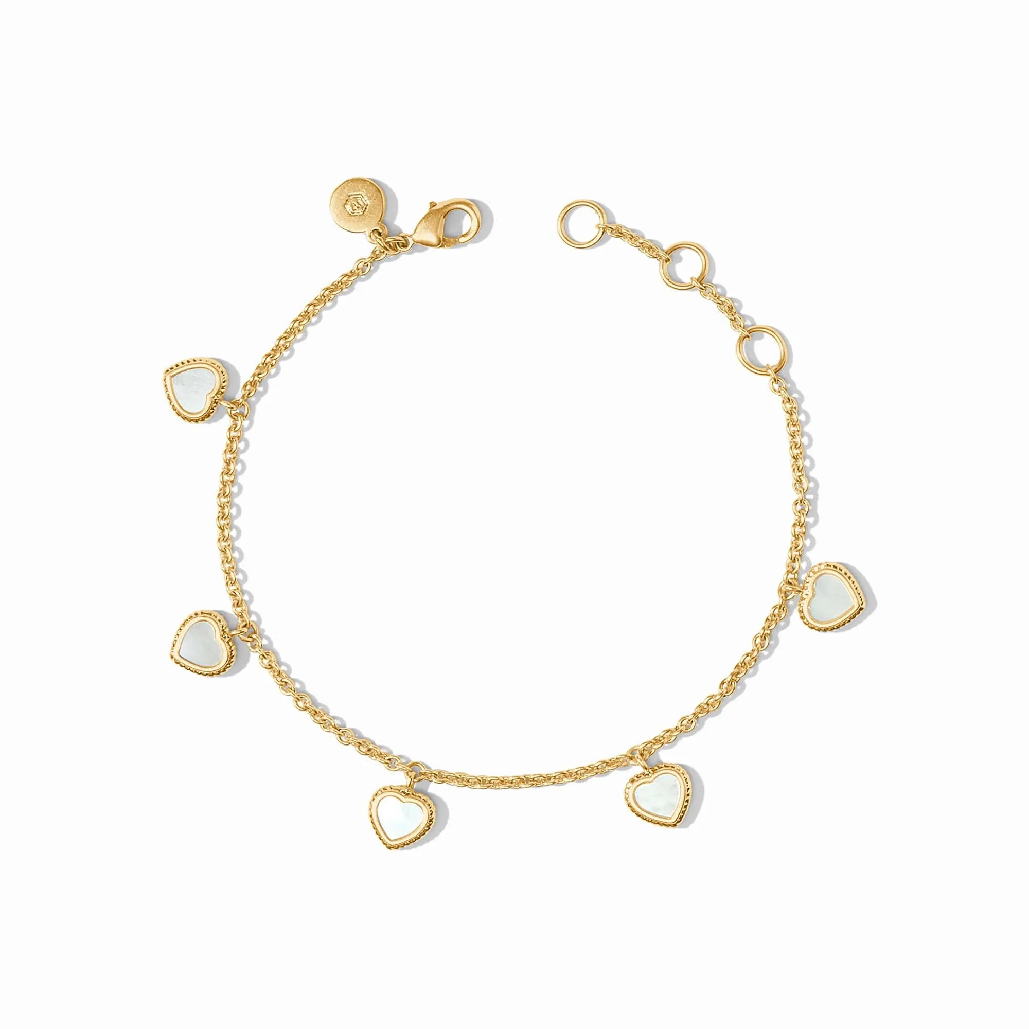 Heart Pearl Delicate Charm Bracelet