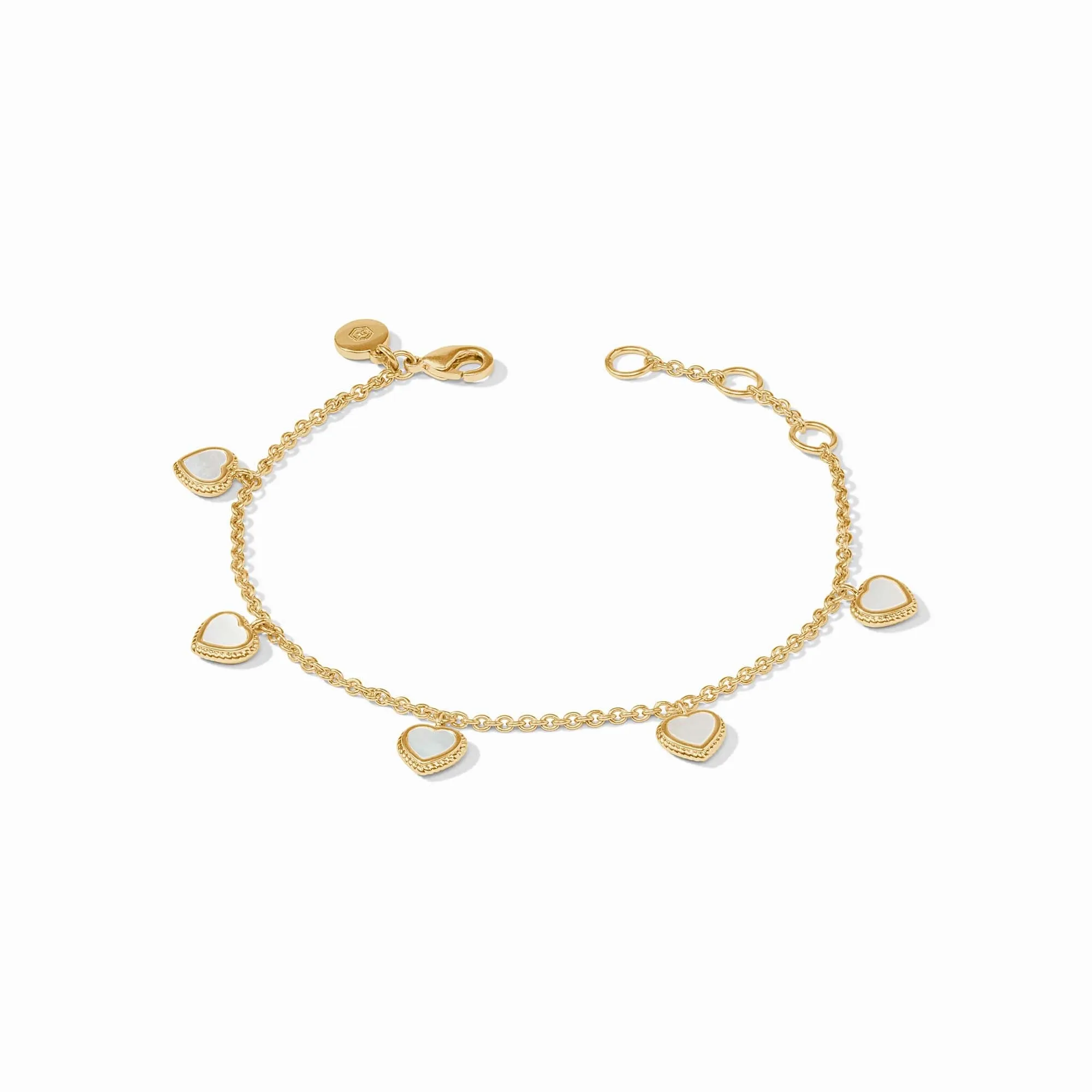 Heart Pearl Delicate Charm Bracelet