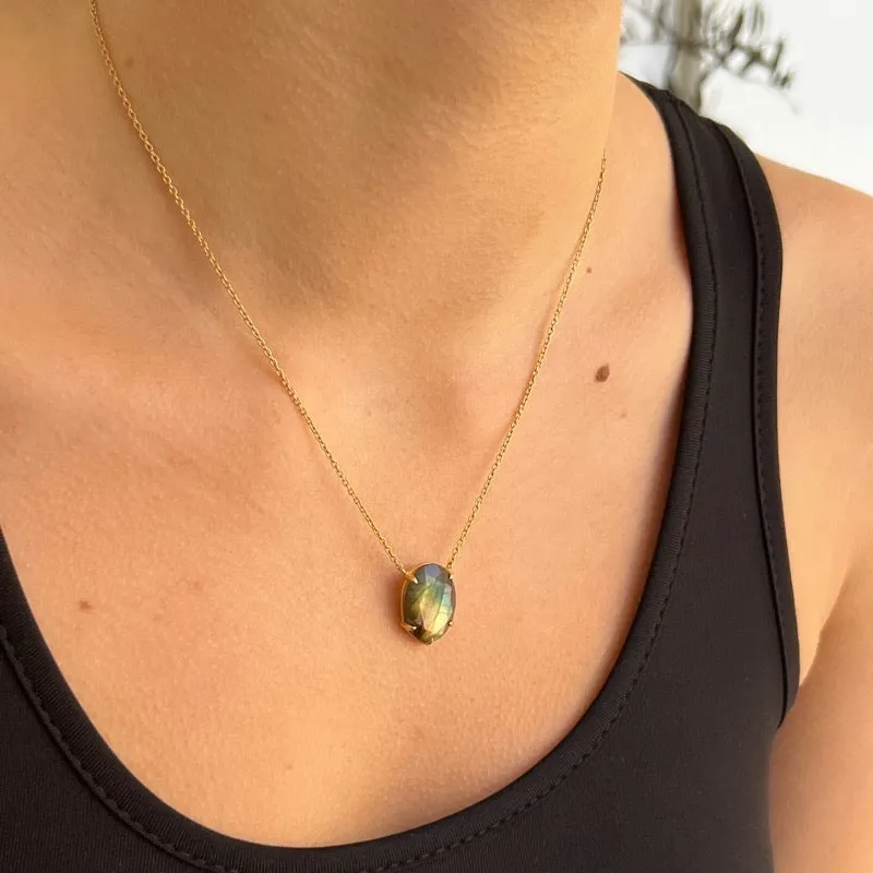 Helene Necklace, Labradorite, Silver