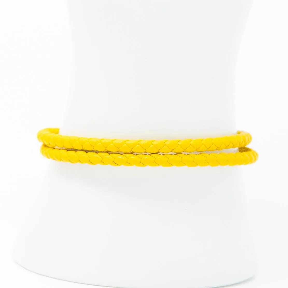 Hermes Jaune Ambre Glenan Double Tour Bracelet T3