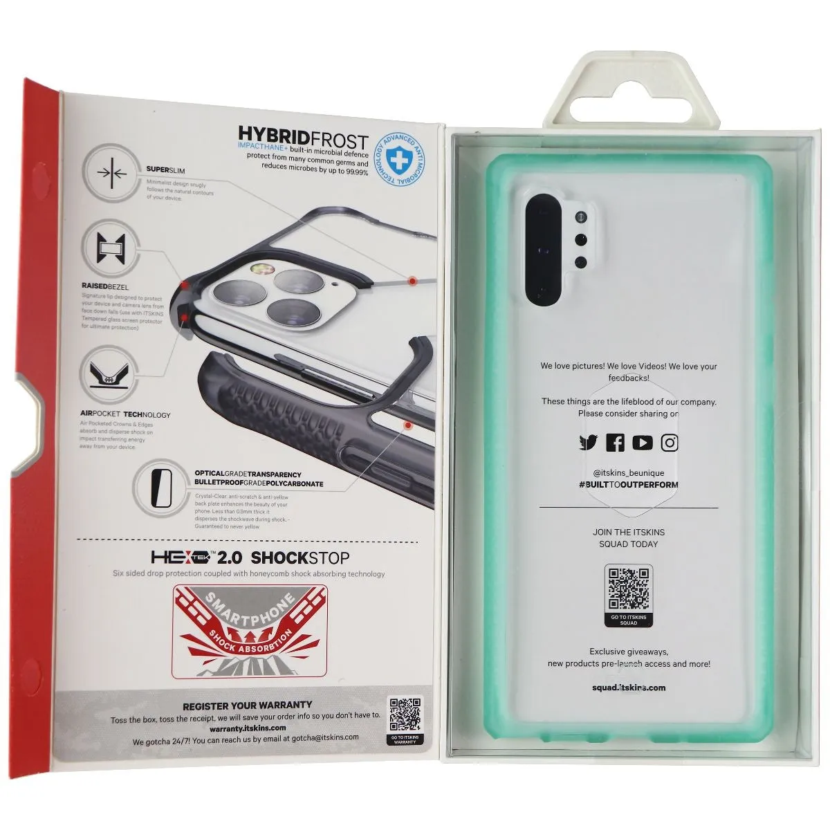 ITSKINS Hybrid Frost Series Case for Samsung Note10 Plus - Tiffany Green/Clear