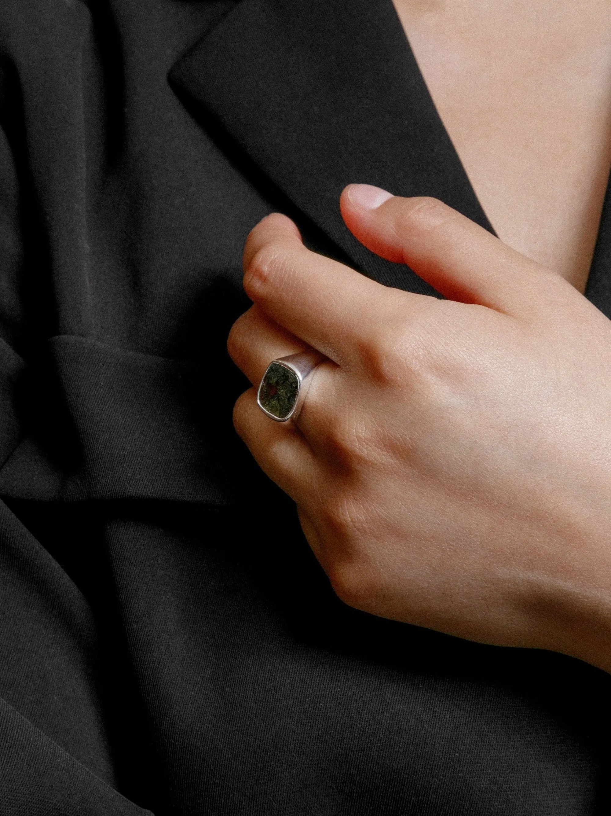 Jules Ring in Dragon Jasper and Sterling Silver
