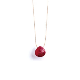July Ruby Fine Cord Birthstone Necklace