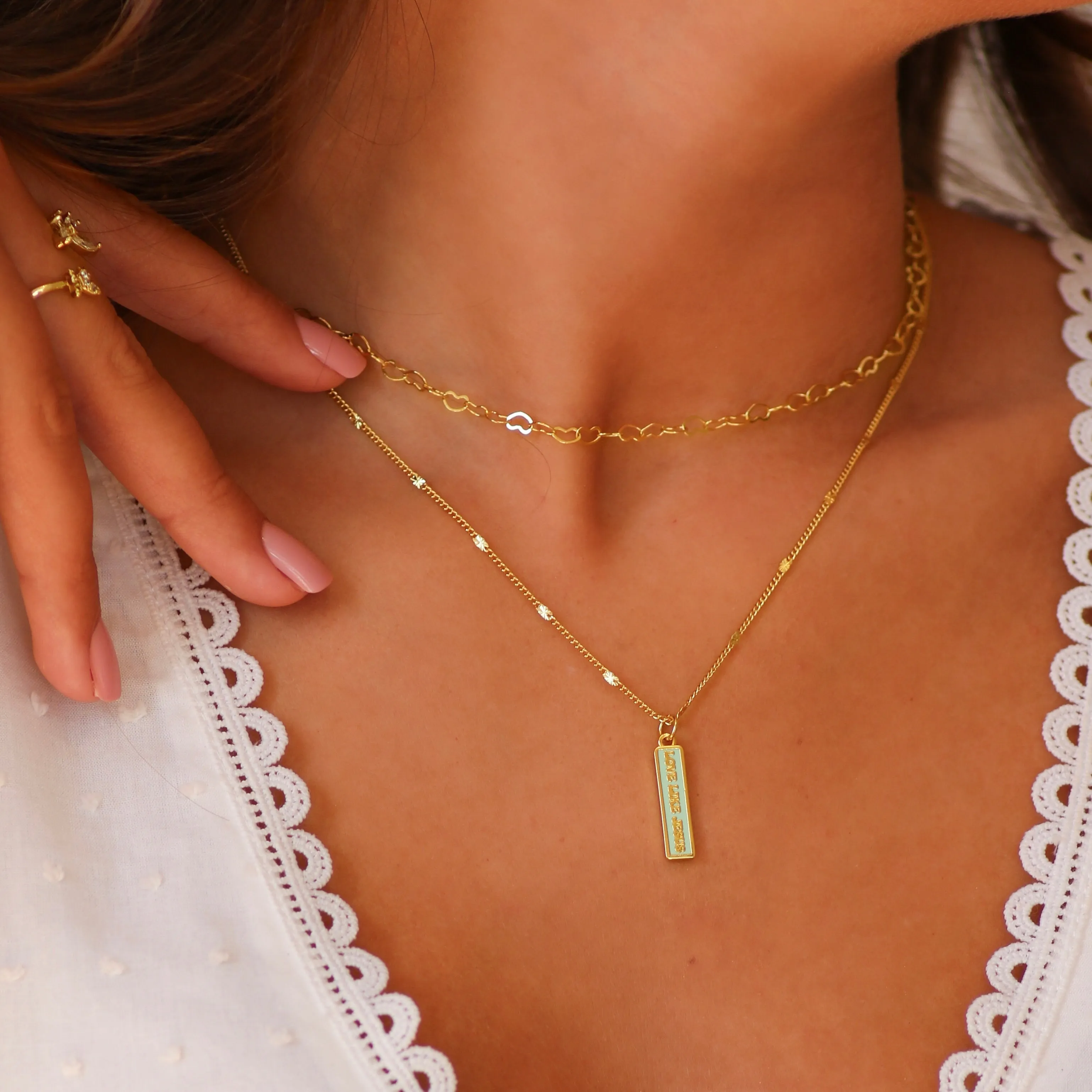 Love Like Jesus Necklace in Teal