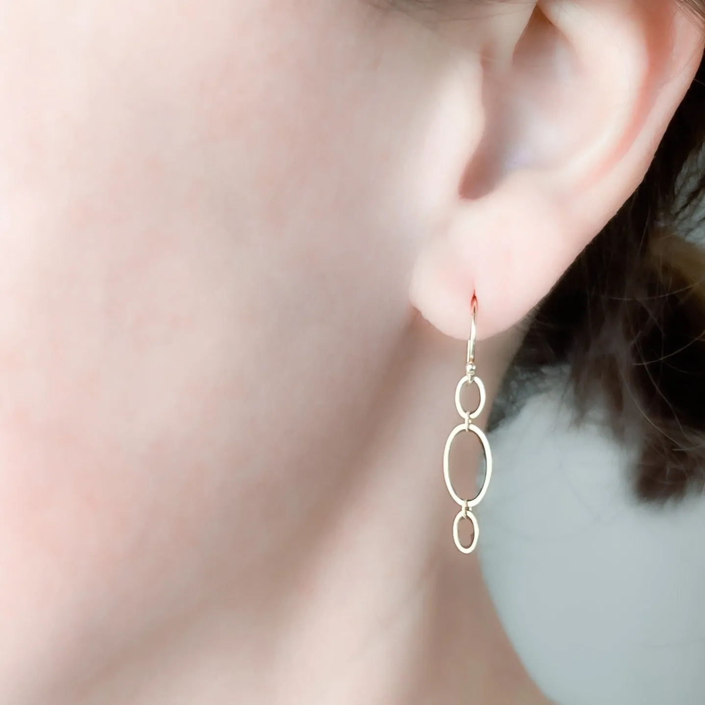 <!--ER653--> triple mini ovals earrings