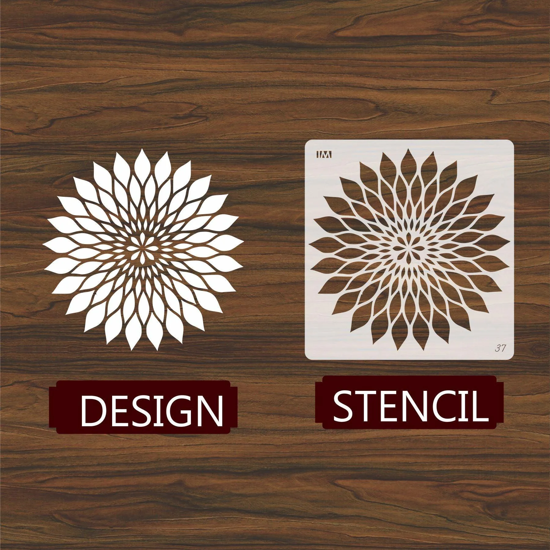 MANDALA SUNFLOWER Reusable Stencil for Canvas and wall painting.ID#37