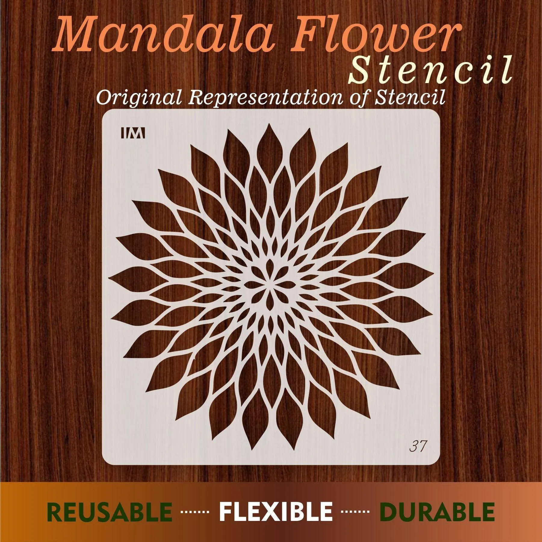 MANDALA SUNFLOWER Reusable Stencil for Canvas and wall painting.ID#37